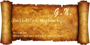 Gellért Norbert névjegykártya